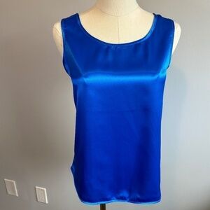 WT Executive Collection Women's 100% Pure Silk, Cobalt Blue Camisole, SZ M
